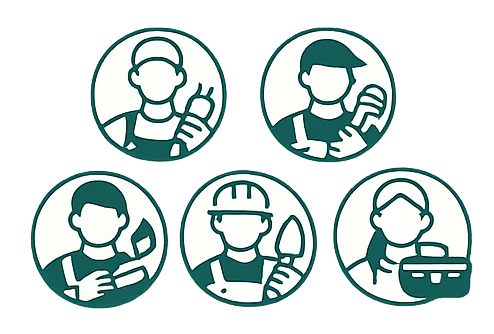 Electricians, plumbers, gas & heating engineers, gardeners, builders and handypeople